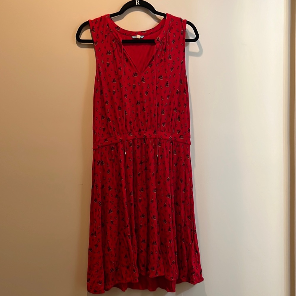 Anthropology Red Midi Dress